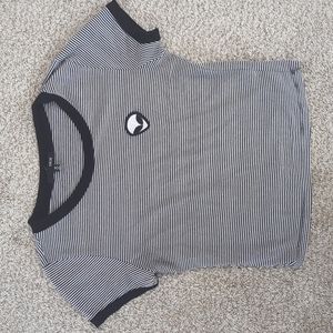 Alien Black and White Stripe T Shirt Medium